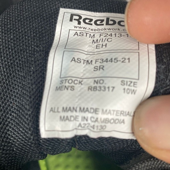 Reebok Work Men\'s size 10 W‎ Nanoflex Composite Toe Work Shoes Black main image 7